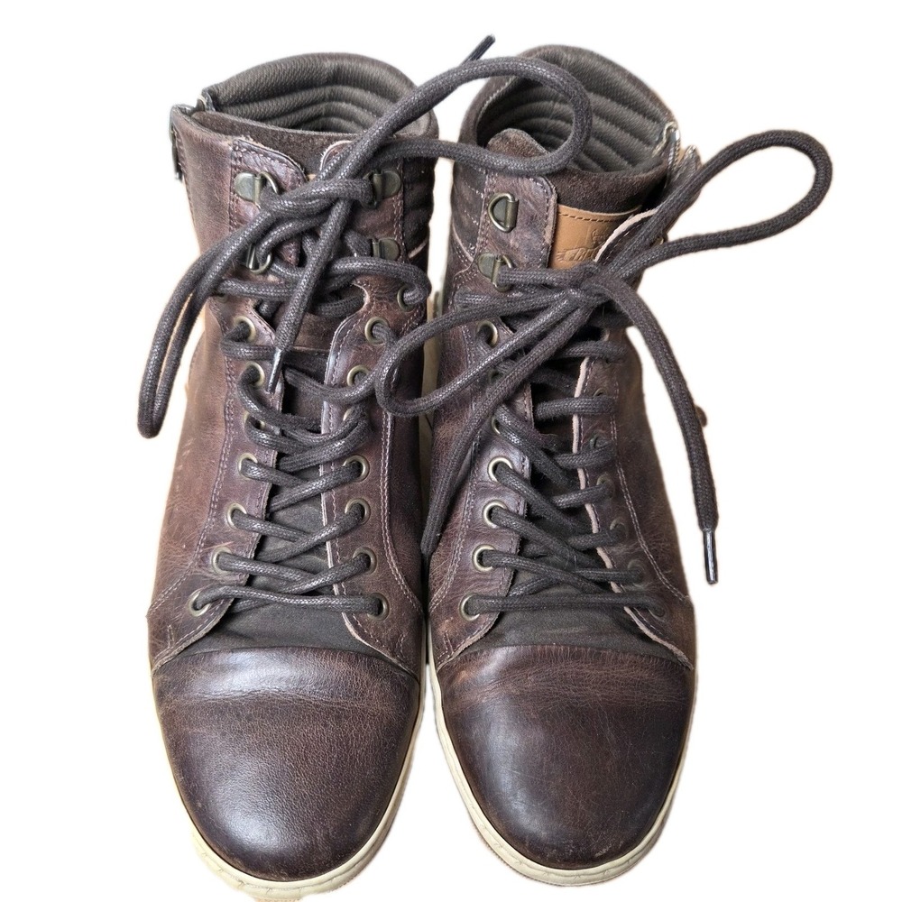 FREEBIRD Leavenworth Men's 9 Distressed Brown Leather Laces Ankle Boots